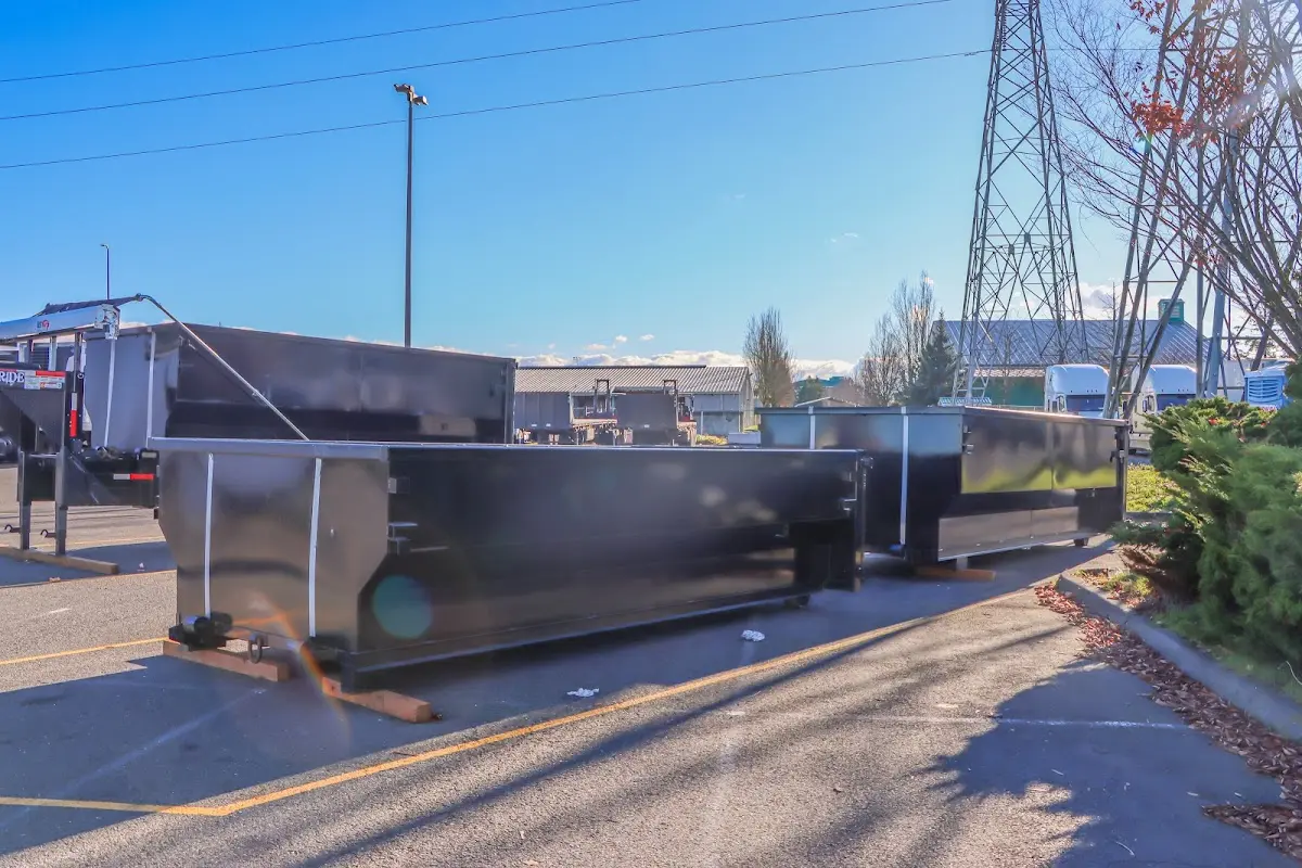 Roll-off dumpster ready for waste disposal at job site for 12 Yard Dumpster Rental in Lucas